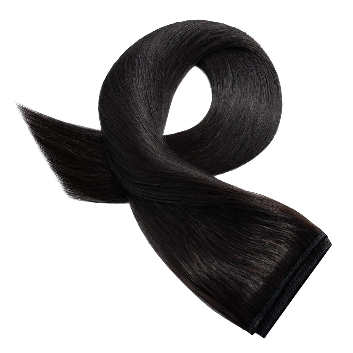 Extensions de cheveux de fil droit vrais cheveux humains fil noir naturel Extensions de cheveux huma