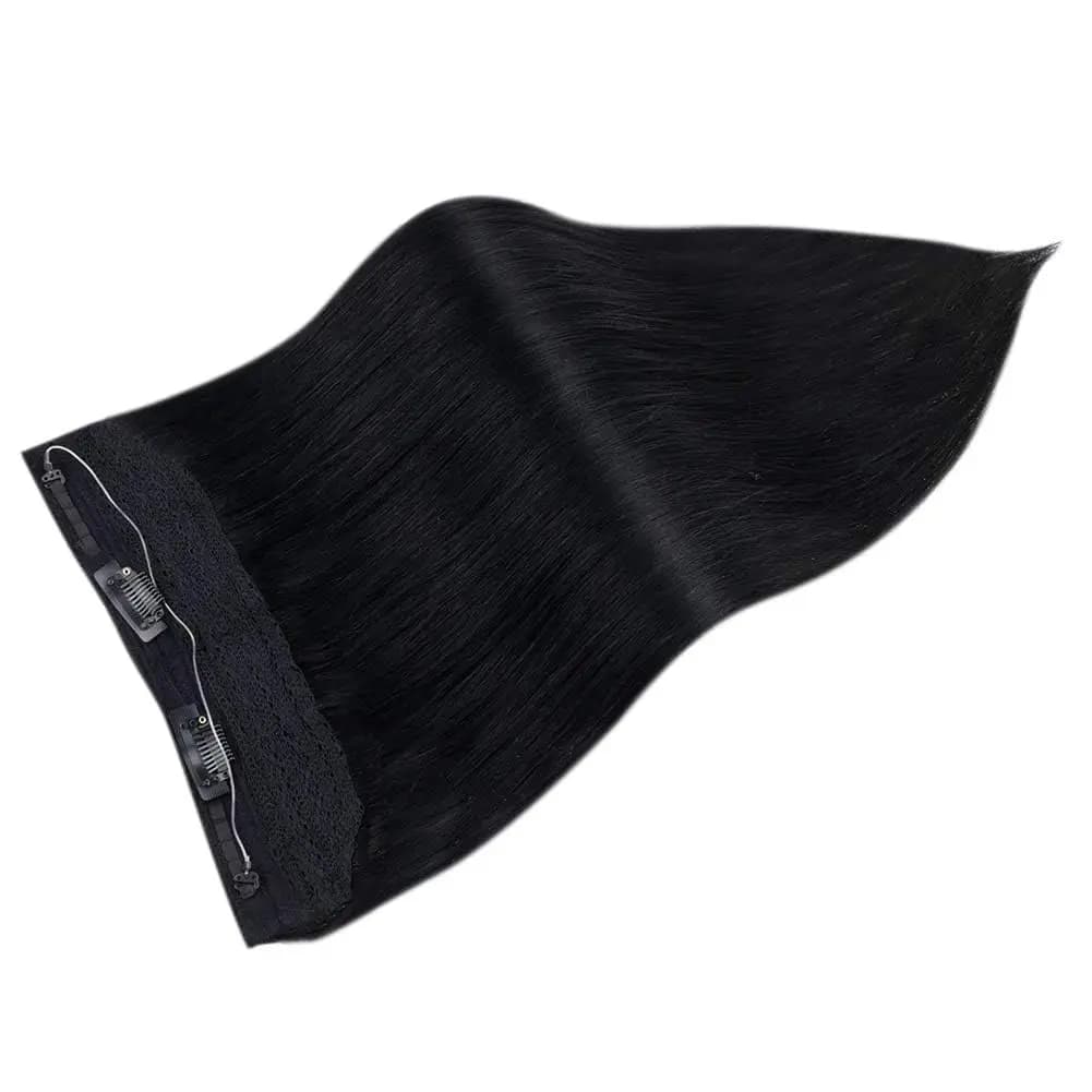 LaaTyo-Extension de cheveux de fil de pêche pour femme, 100% vrais cheveux humains brésiliens, ligne