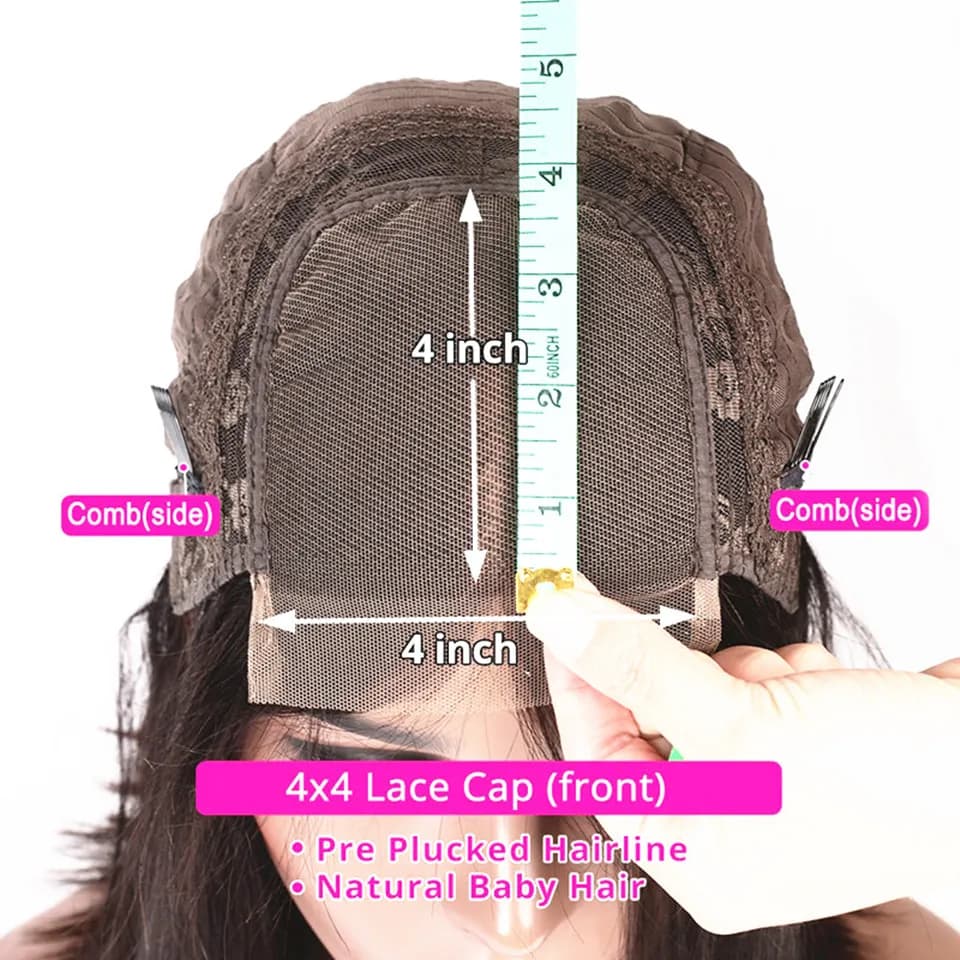 Perruque Full Lace Wig sans colle, cheveux naturels, Body Wave, brun foncé, doux, baby hair, HD, 5x5