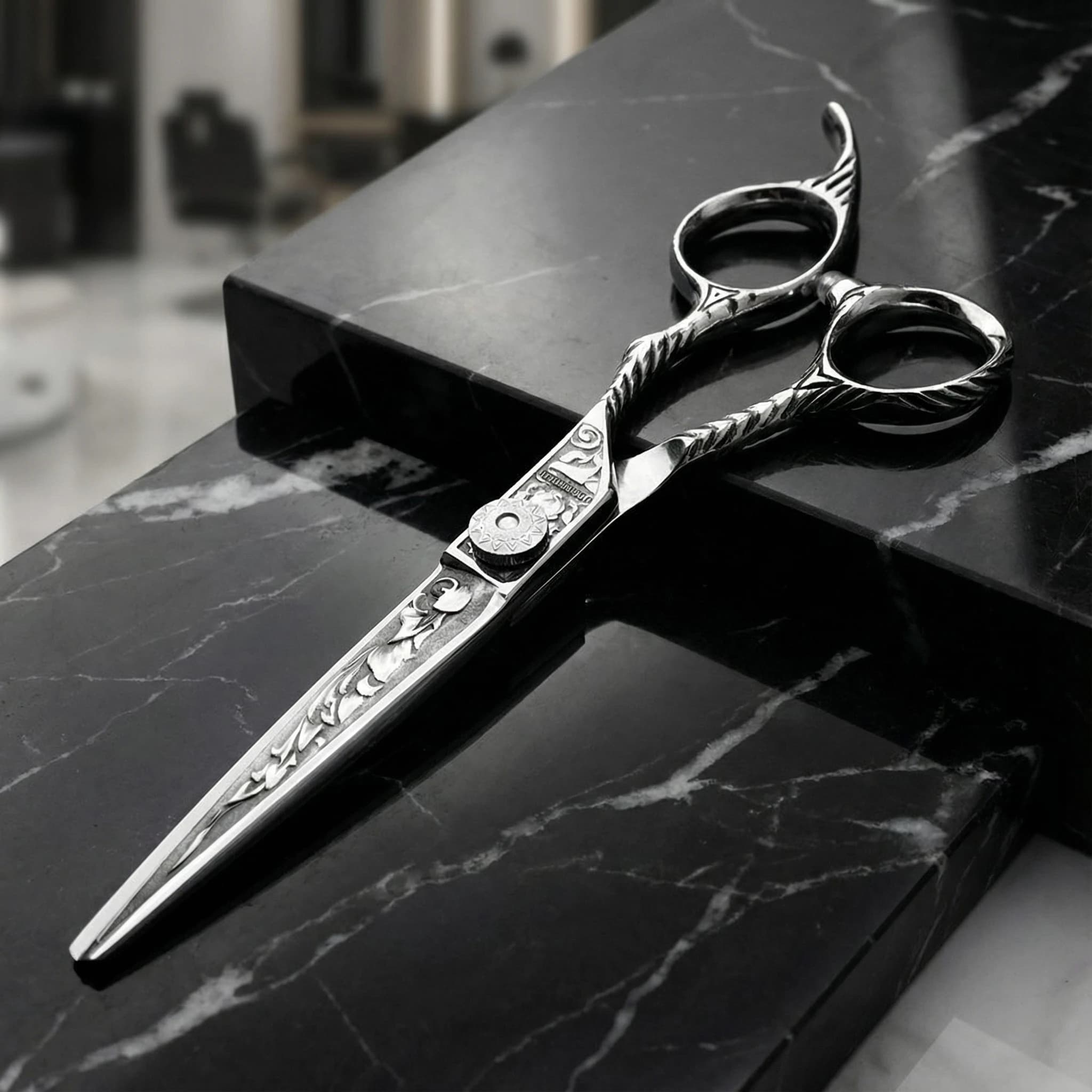 Ciseaux de coiffure professionnels FnLune de 6 pouces en acier inoxydable, ciseaux de coupe de cheve