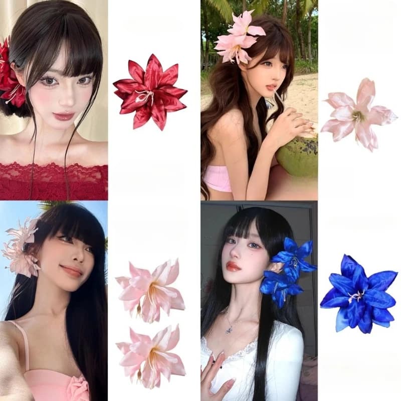 Épingle à cheveux rétro fleur de lys, couvre-chef de saint-valentin pour fille, Clip latéral esthéti