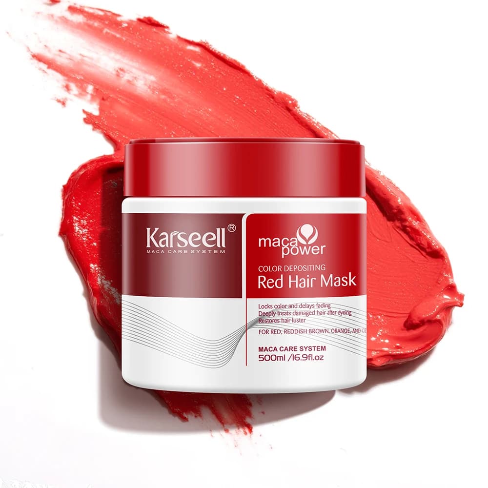 Karseell Color Deposition Masque pour cheveux rouges Après-shampooing stimulant la couleur, hydrate 