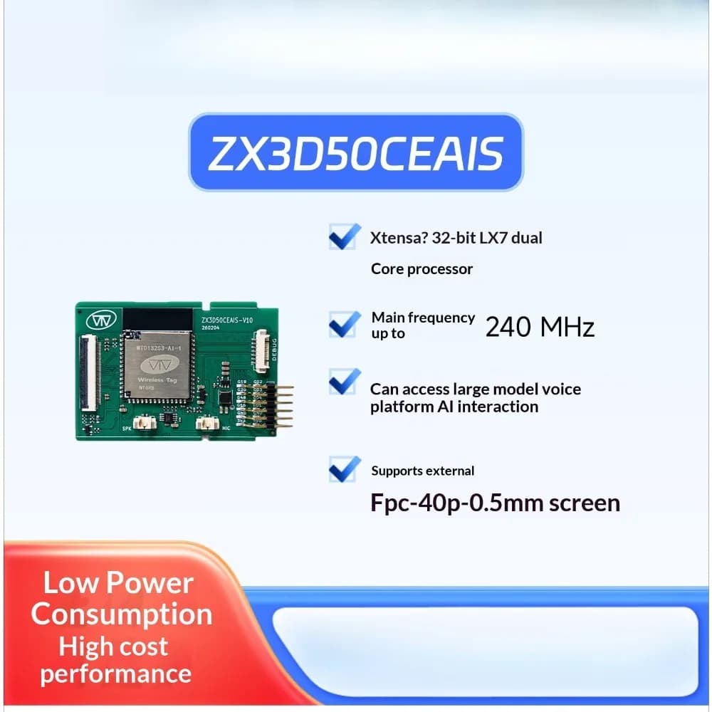 Carte de développement vocale IA ESP32 S3 ZX3D50CEAIS PCBA Cloud pour la carte de développement Clou