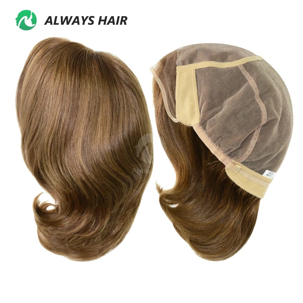 Moo73-Perruque Lace Front Wig naturelle courte, cheveux vierges, style français européen, 6 pouces, 