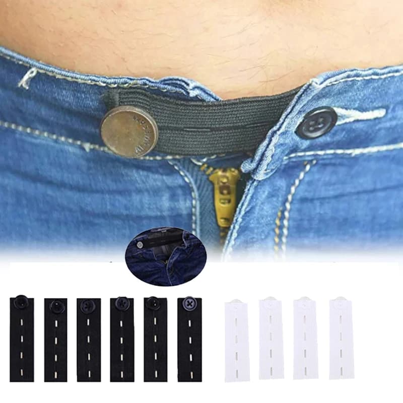 Extensions de taille élastiques réglables pour hommes et femmes, extenseurs de ceinture, bouton de p