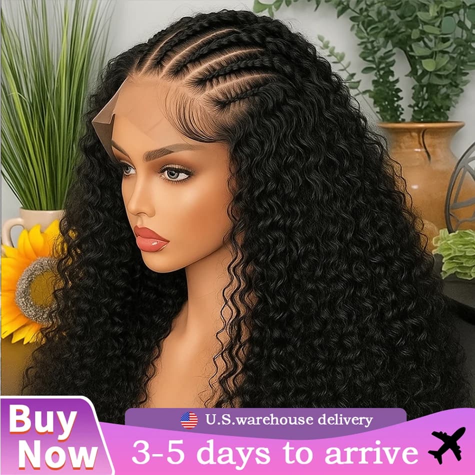 Perruque Lace Frontal Wig 360 HD sans colle, cheveux naturels, Deep Wave, 22 à 30 pouces, pre-plucke