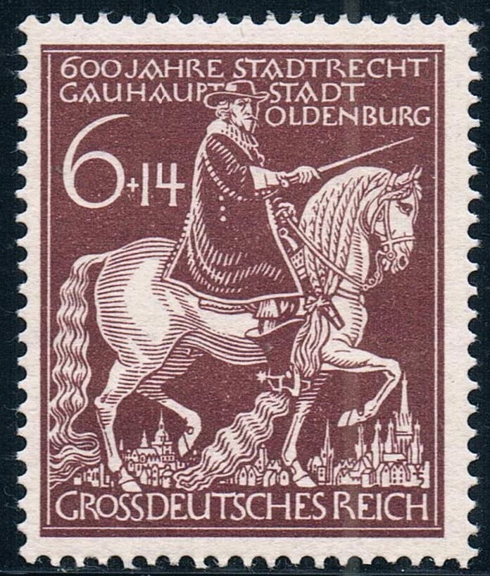 Timbres-poste allemands, timbres-poste de gravure, loi de la ville d'Oldenburg 1944, MNH, nouveau, e