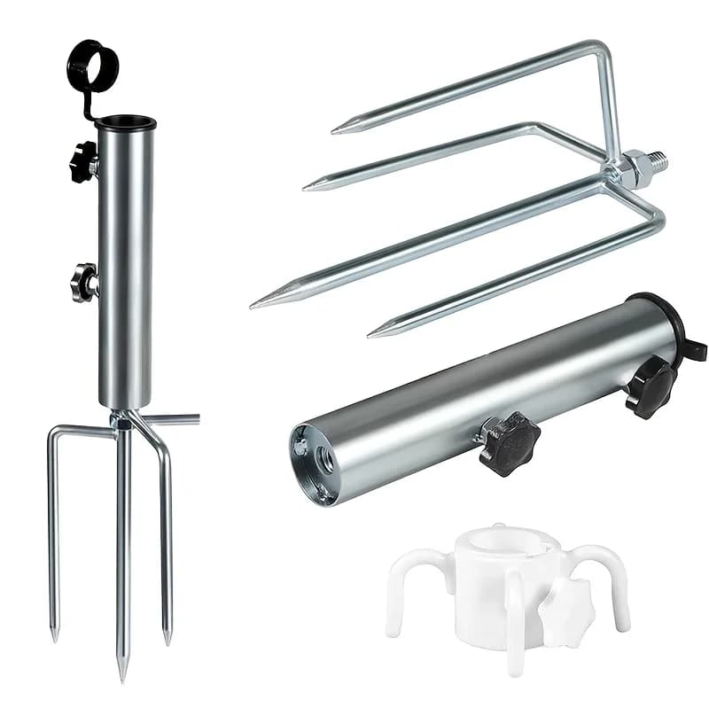 Structure de tente de camping avec piquets de fixation au sol - Une structure robuste adaptée pour l