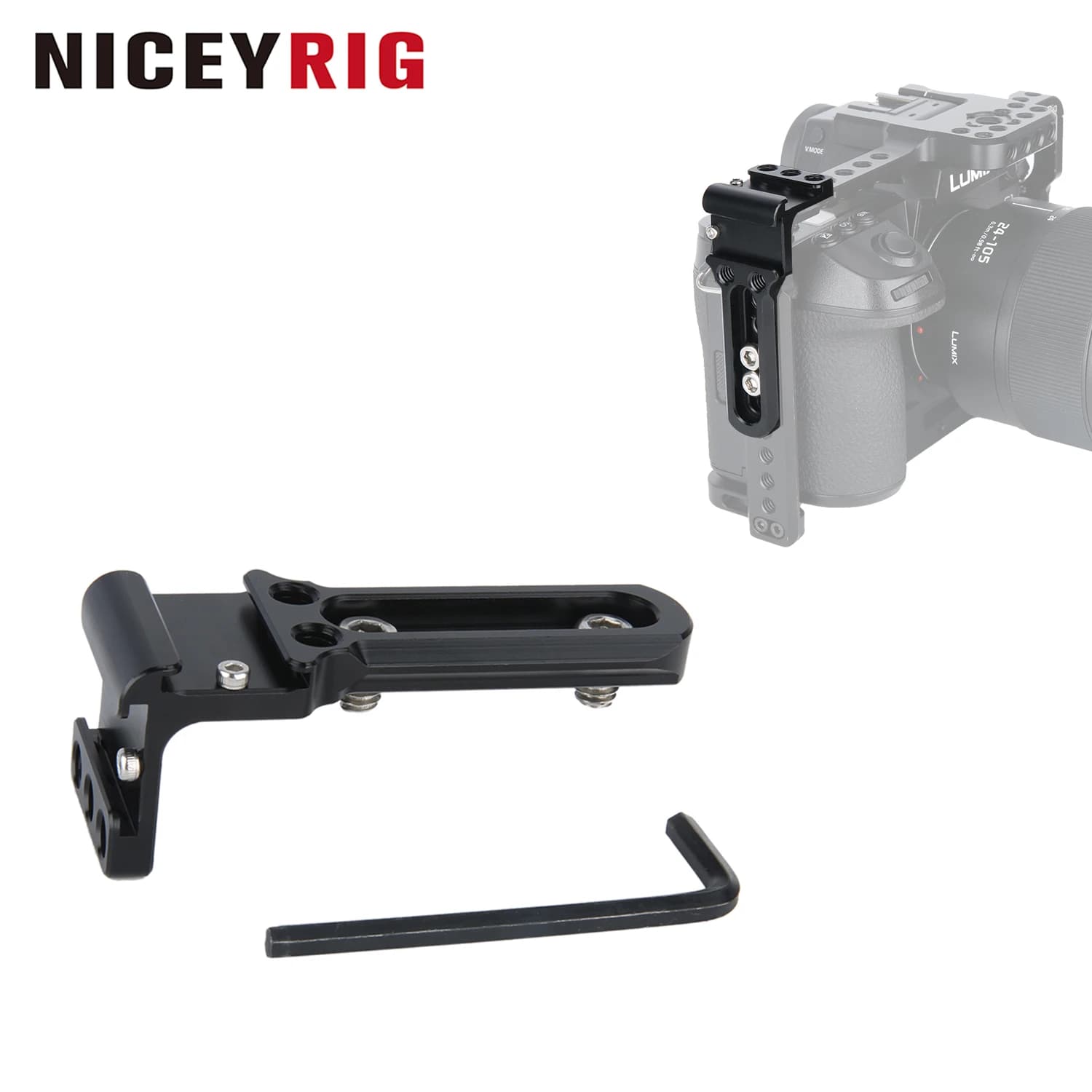 NICEYRIG Support d'angle droit à double griffe froide, barre d'extension à griffe froide avec rail N