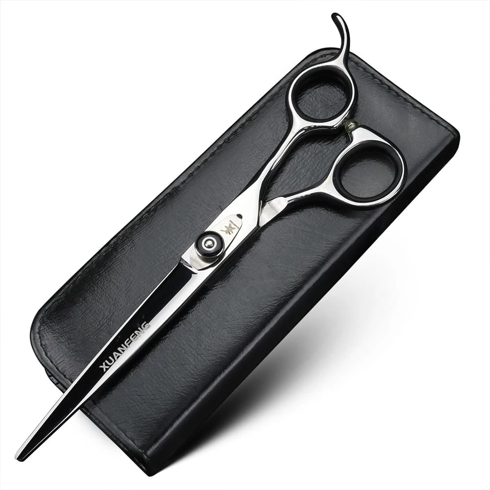 XUANFENG – ciseaux à cheveux de 7 pouces, ciseaux de coupe de barbier en acier 440C avec vis à tensi