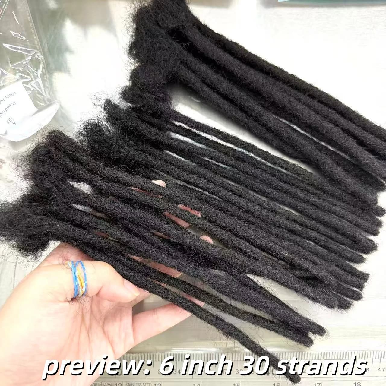 Extensions de dreadlocks 6-20 pouces en cheveux humains naturels pour homme/femme, largeur 0,6 cm, e