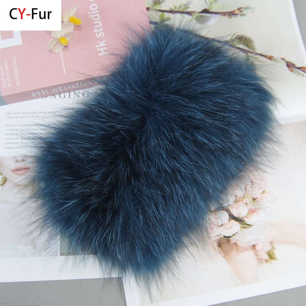 Nouveau femme réel fourrure bandeau moelleux naturel chaud fourrure de renard anneau écharpe bon éla