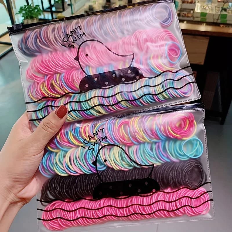 100 pièces/ensemble filles bandes de cheveux élastiques filles accessoires de cheveux 2.5cm élastiqu