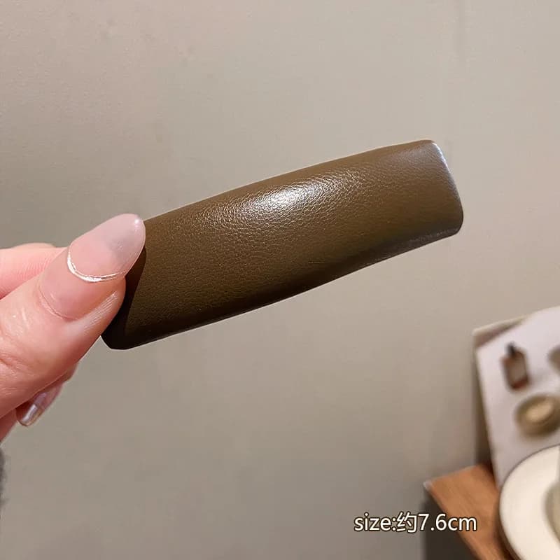 Barrette à cheveux vintage couleur café avec frange latérale, imprimé écossais français, pour filles