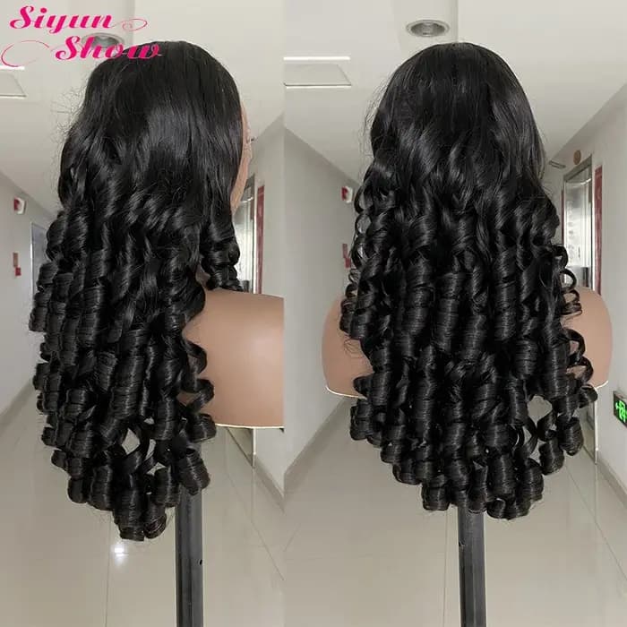 Perruque frontale bouclée rebondissante Fummi Double tirage cheveux bruts 13X4 HD perruques de dente
