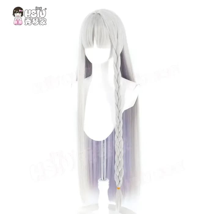 Perruque de cosplay synthétique en fibre Francesca Prelati HSIU, longue, gris argenté mélangé violet taro, pour le jeu Fate/strange
