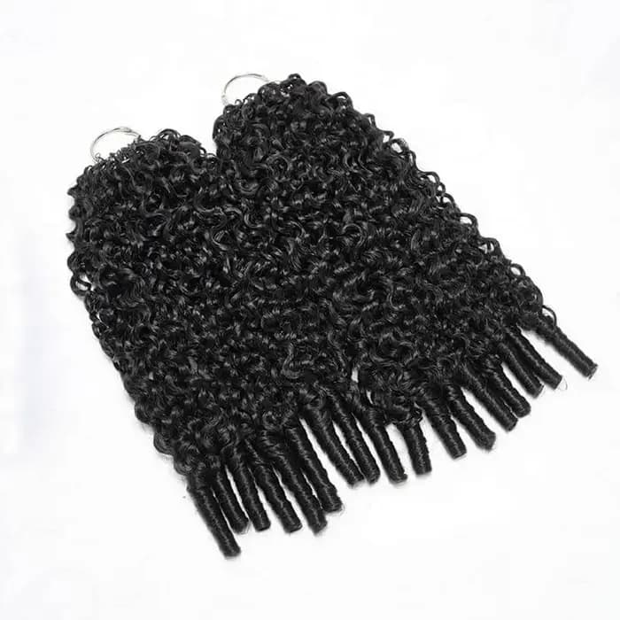 Extensions de cheveux humains bouclés birmanes au crochet, sans nœuds, pré-séparées, avec pointes bo
