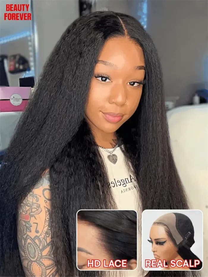 Beautyforever 13x4 HD Real Scalp ™ Perruque Invisible Sans Colle avec Dentelle Frontale