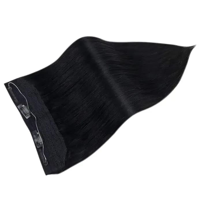 LaaTyo-Extension de cheveux de fil de pêche pour femme, 100% vrais cheveux humains brésiliens, ligne