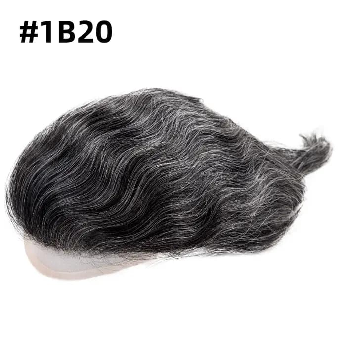Perruque Lace Front Wig pour hommes, avec Mono Top, prothèse capillaire 100% cheveux humains, toupet