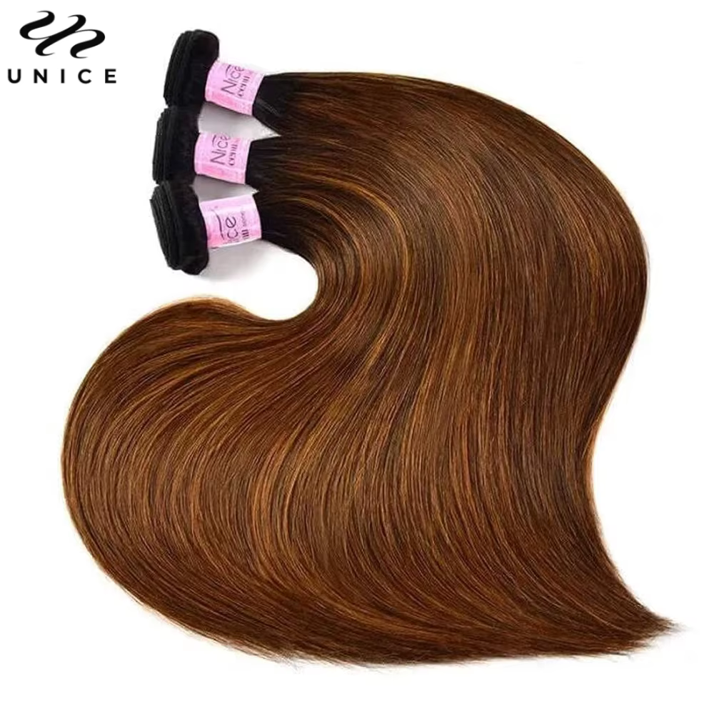 UNice Balayage Highlight Straight Bundles 1 ou 3 pièces/lot, extensions de cheveux 100% naturels pré