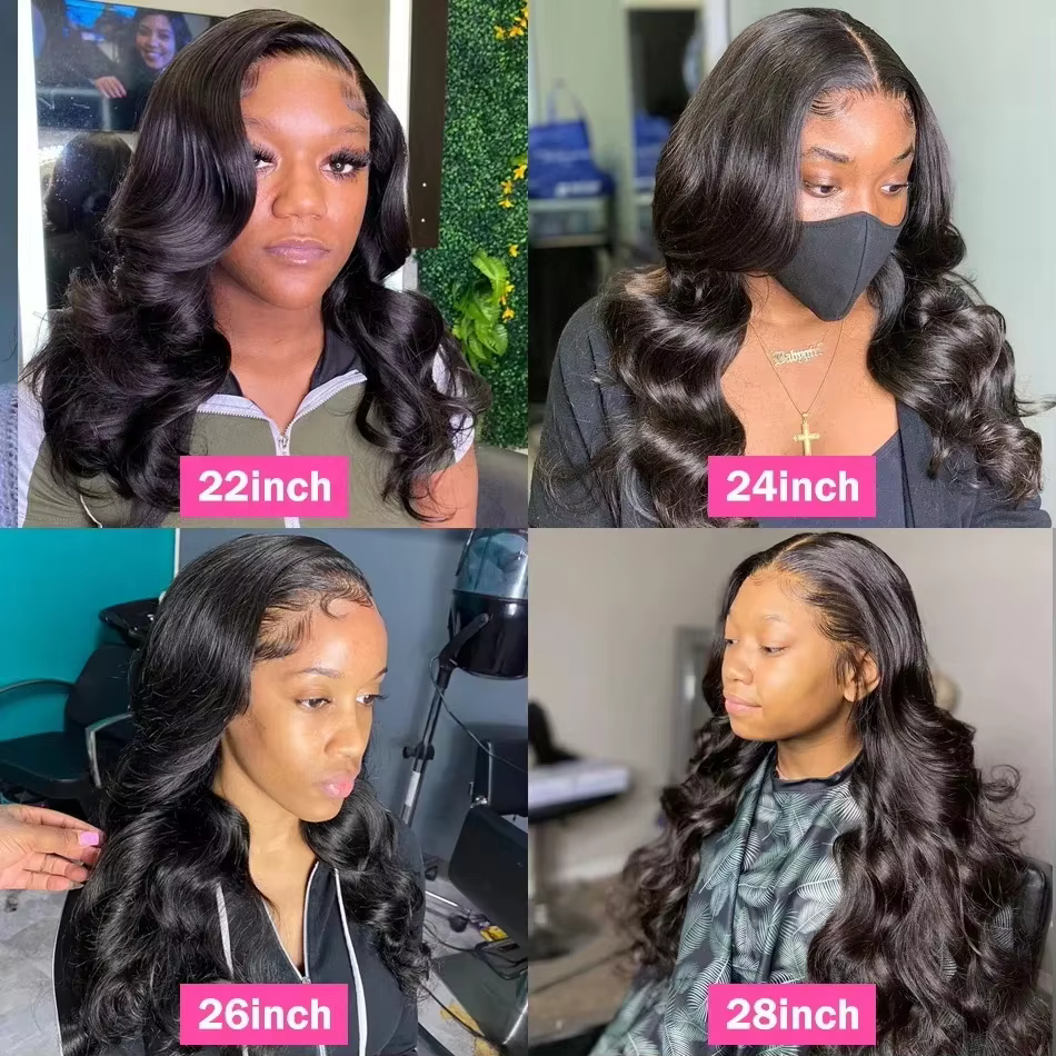 Perruques de cheveux humains Body Wave 13x6 transparentes 100% Lace Front pour femmes, 32 pouces, Pe