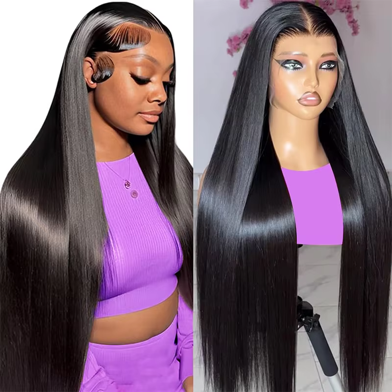 100% malaisie cheveux humains 13x6 os droit dentelle avant perruques de cheveux humains 30 pouces 13