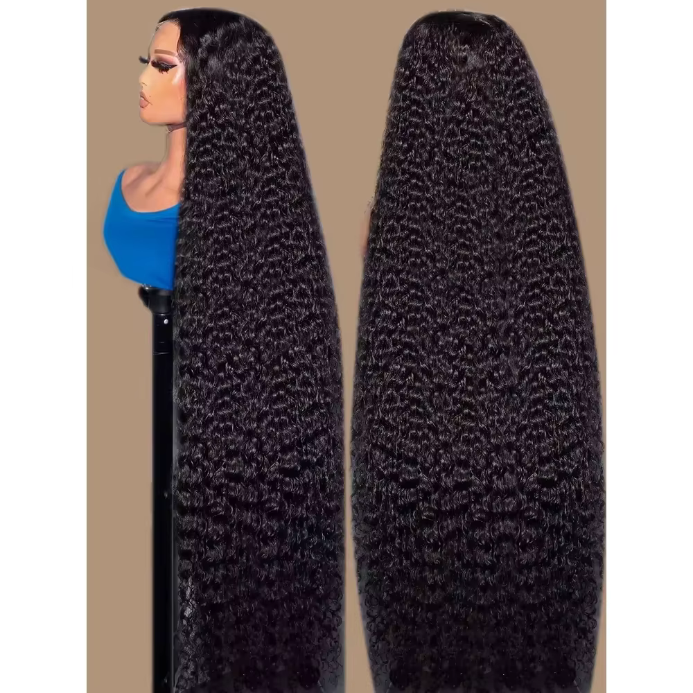 Perruques frontales en dentelle Jerry Curly Wave HD 13x6 de 40 à 42 pouces, perruques frontales en d
