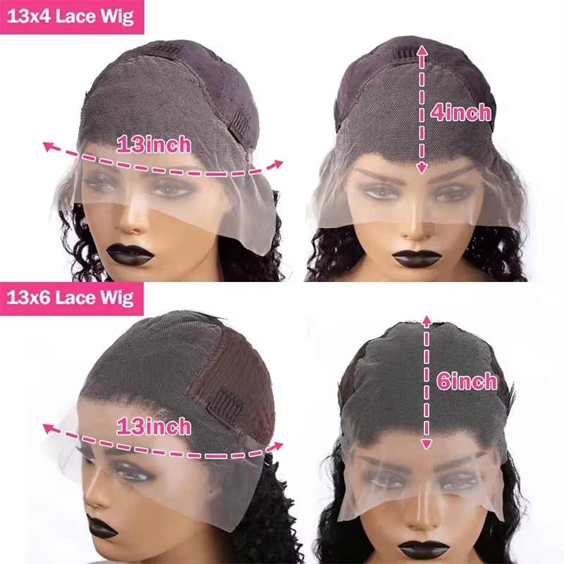 Perruque Lace Front Wig Deep Wave Brésilienne Naturelle, Cheveux Humains, 13x4, 13x6, Pre-Plucked, 1