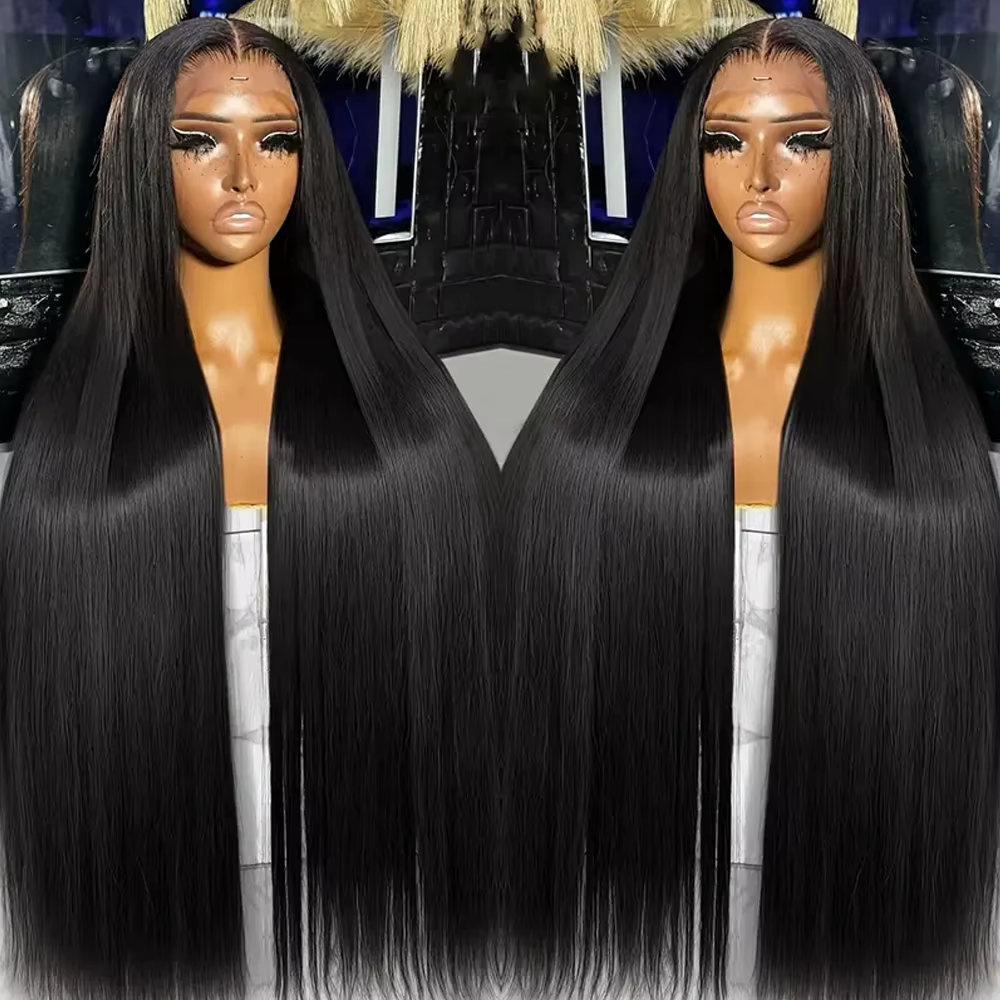 Perruques Lace Front Lisses en Cheveux Humains, Densité 250%, Perruque Frontale Complète 13x4, Dente
