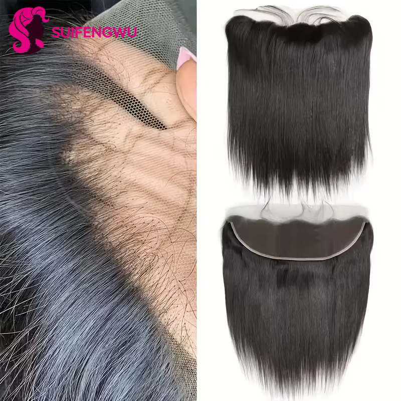 Lace Frontale 13x6 HD Lace effet ondulé, fermeture en dentelle transparente, ligne de cheveux nature