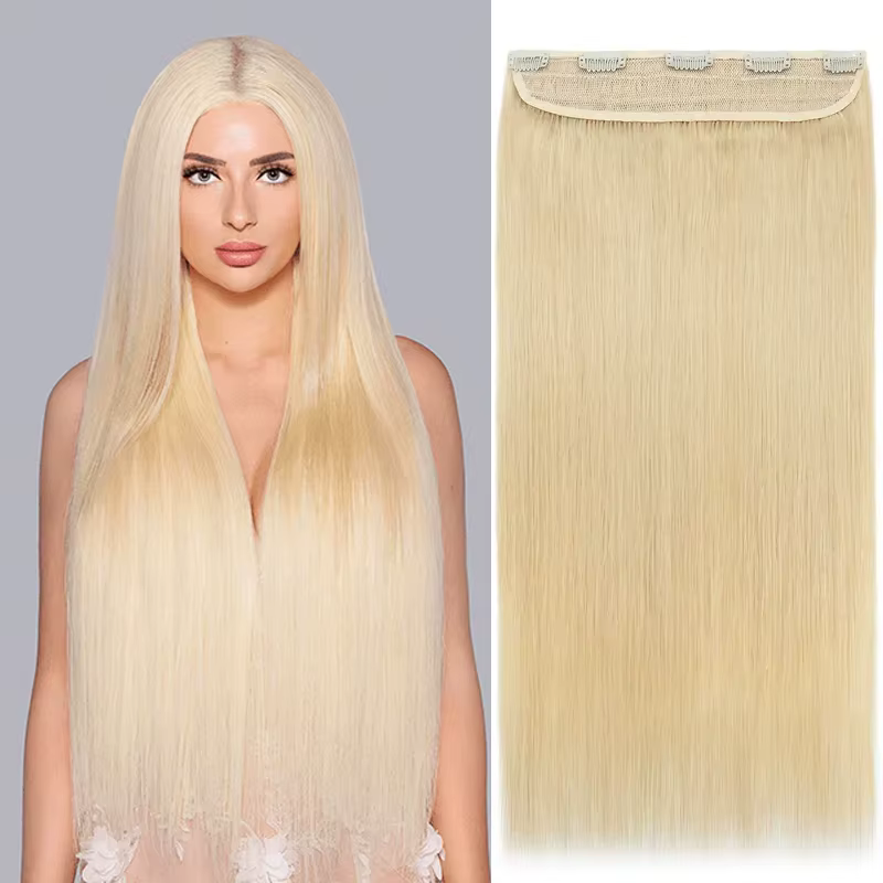 # 613 Clips dans les Extensions de cheveux couleur de cheveux humains Blonde droite Extensions de ch