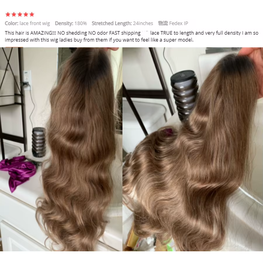 34inch Ash Blonde Body Wave Real HD Lace Front Perruque de cheveux humains Melt Skins 13x6 Full Lace