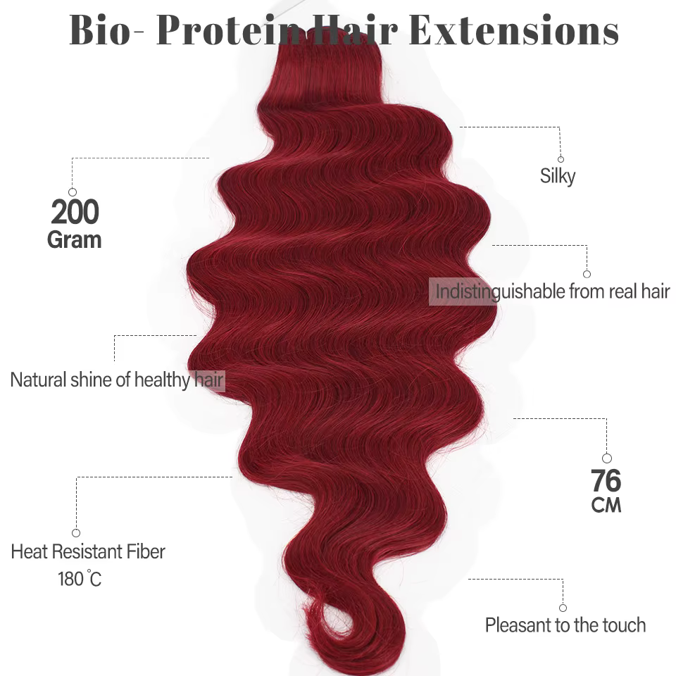 Mèches synthétiques Body Wave colorées 613, Extensions capillaires naturelles blondes Piano, queue d