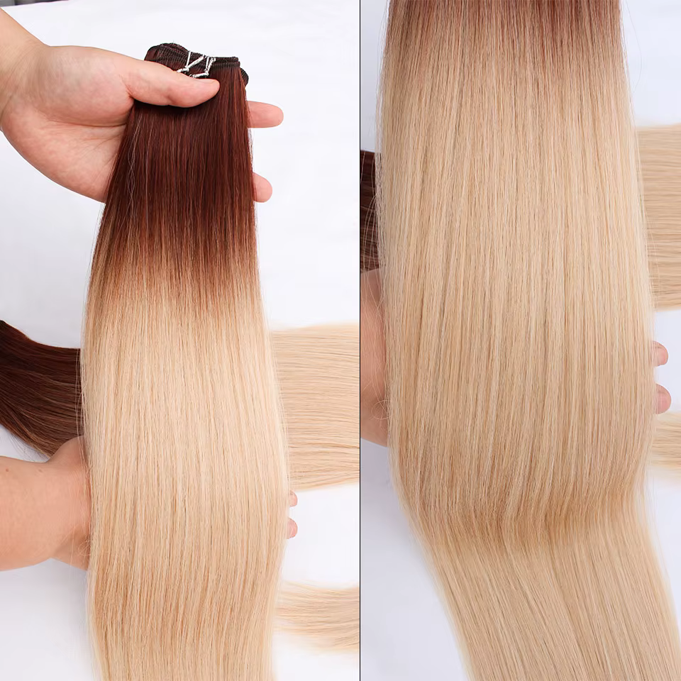 Tissage en lot synthétique lisse Bio-Protein, Extensions capillaires synthétiques lisses en Fiber ré