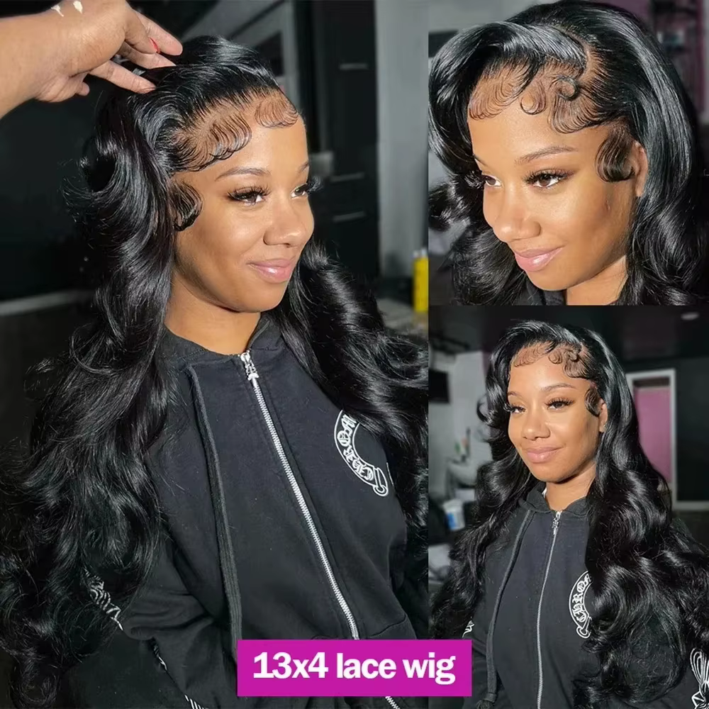 Perruques de cheveux humains Body Wave 13x6 transparentes 100% Lace Front pour femmes, 32 pouces, Pe