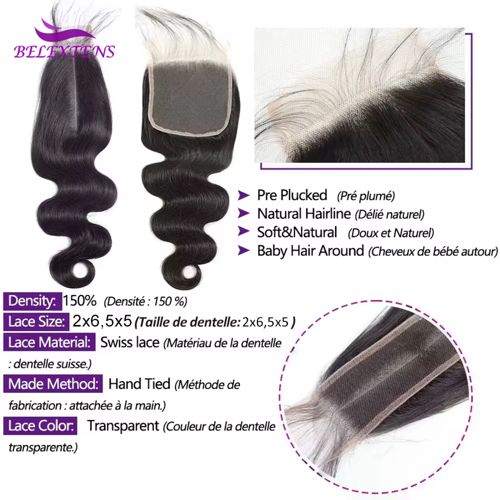 Belextens Body Wave Tissage Humain Hair 12-32 pouce Tissage Brésilien 100% Cheveux Humain Meche Tiss