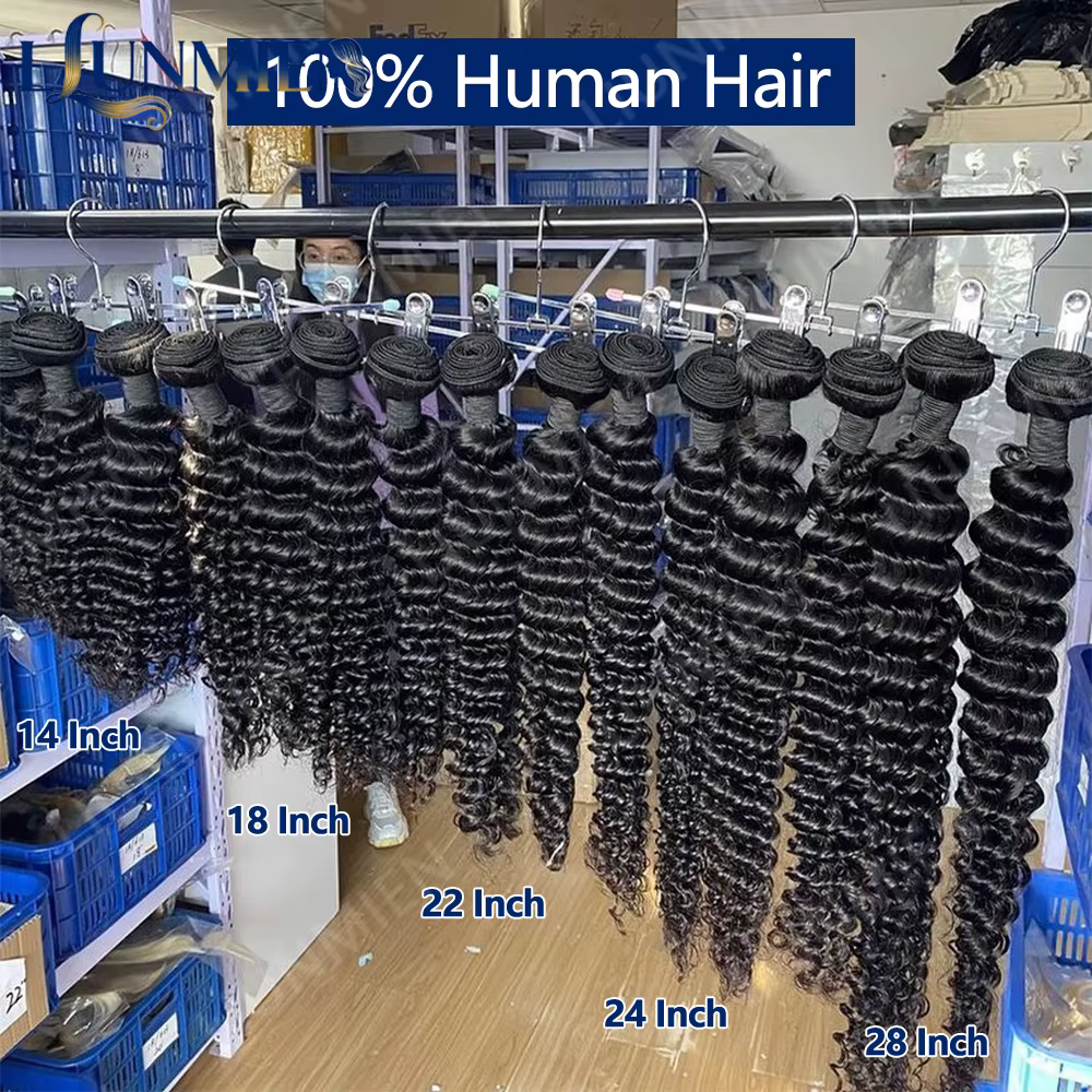 12A Tissage Cheveux Humains,Deep Wave Bundles Human Hair Extensions Cheveux,Meche Cheveux à Tresser,