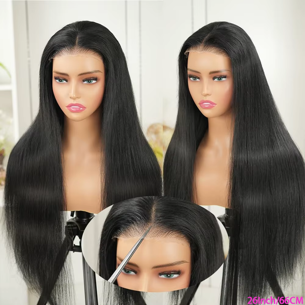 Perruques de cheveux humains lisses de 40 et 42 pouces, perruques frontales en dentelle HD 13x4 et 1