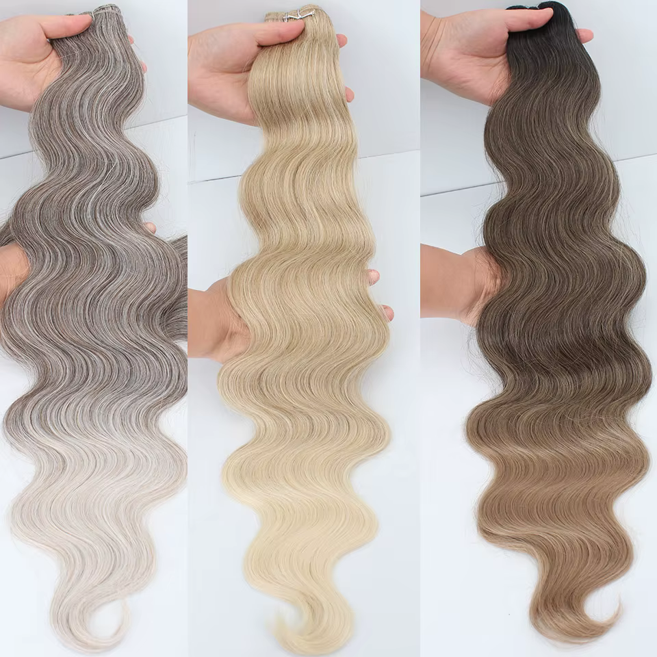Mèches synthétiques Body Wave colorées 613, Extensions capillaires naturelles blondes Piano, queue d