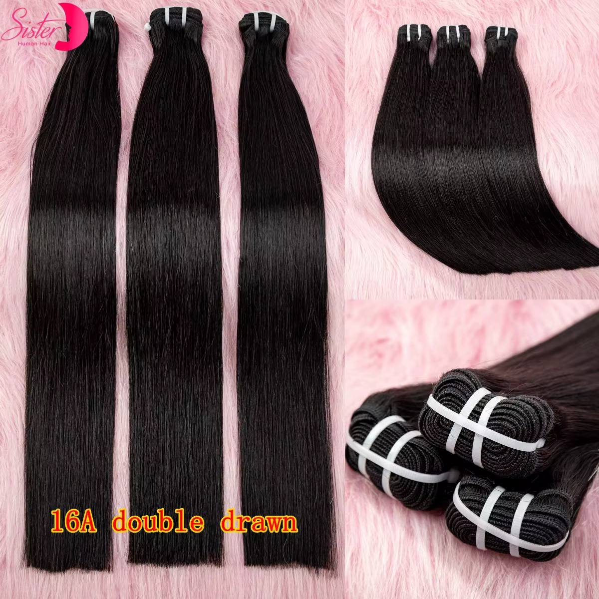 Bundles de cheveux humains raides vietnamiens Sophia, extensions de cheveux vierges bruts non transf
