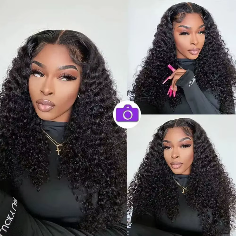 Perruque à ondulations profondes sans colle, densité 250%, prête à porter, fermeture en dentelle HD