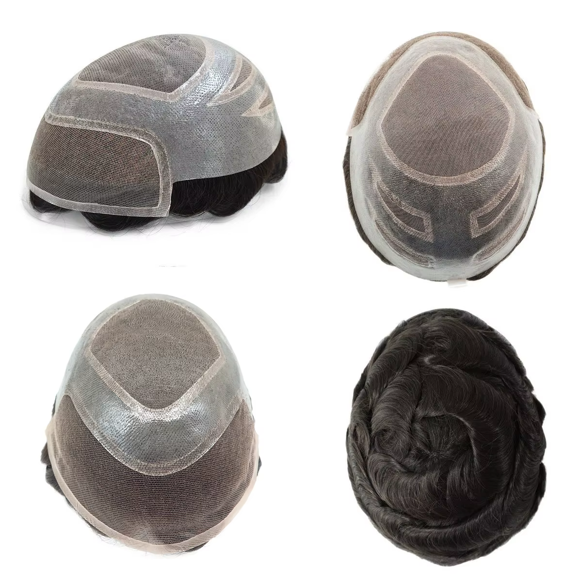 Système capillaire Mono fin pour hommes, dentelle frontale avec Mono et peau, prothèse capillaire hy