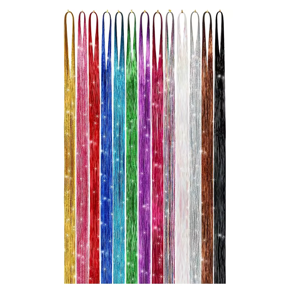 Kit de guirlandes de cheveux 13 couleurs Extensions de cheveux scintillantes accessoires de cheveux