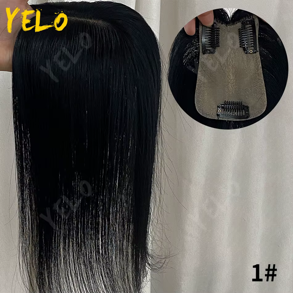 Topper de cheveux humains lisses blonds Ombré Balayage 7x11cm avec base en PU injecté, cheveux vierg