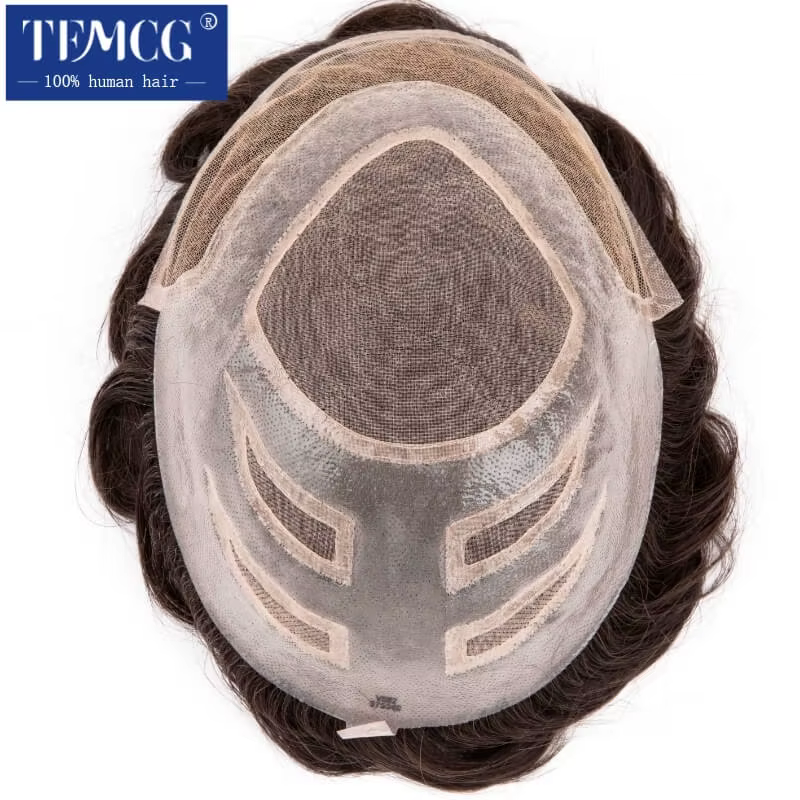 VERSALITE-Toupet en cheveux naturels pour hommes, Lace Front, Mono Top, Perruque respirante, Prothès