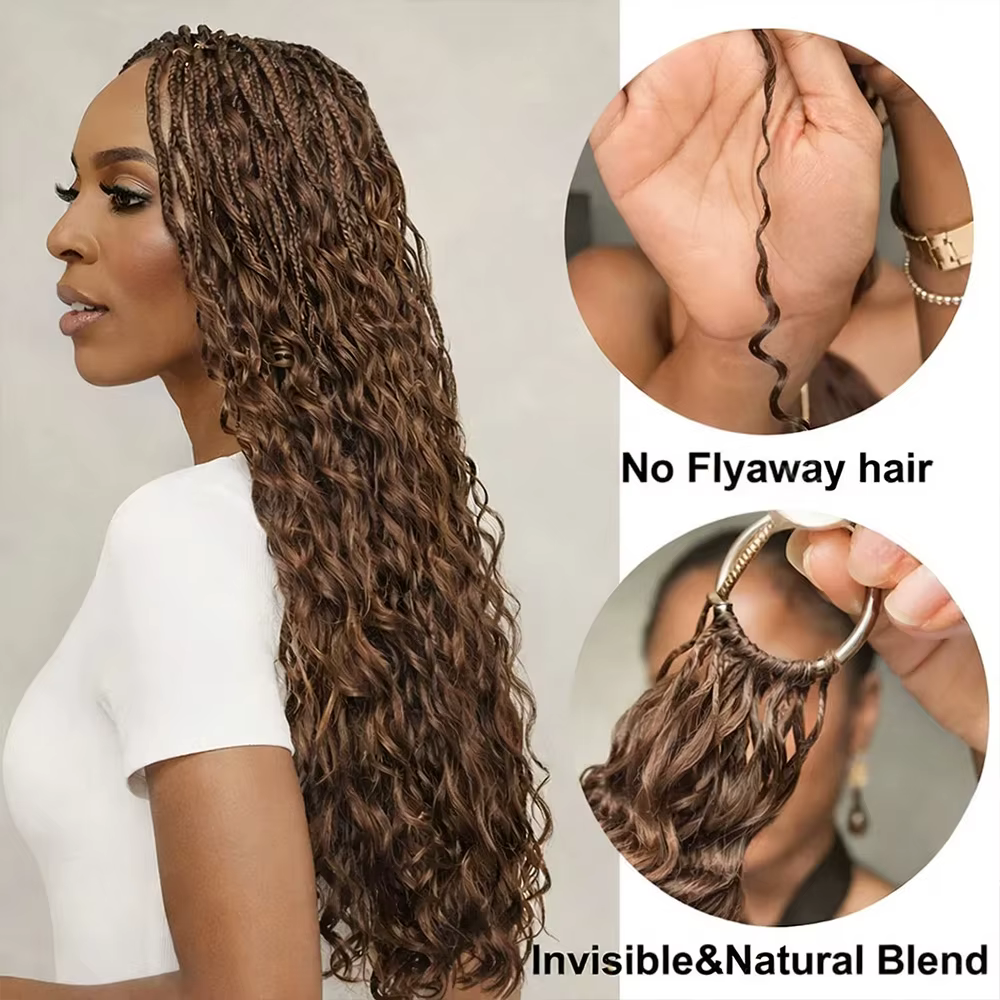 Nexora Cheveux Humains au Crochet Brun Chocolat Ondulations Profondes et Ondulations d'Eau Pré-boucl