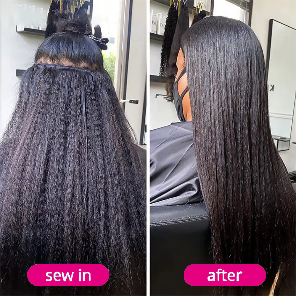 Kinky Straight Tissage Cheveux Humains Extension Cheveux 32 Inch Tissage Brésilienne 100% Human Hair