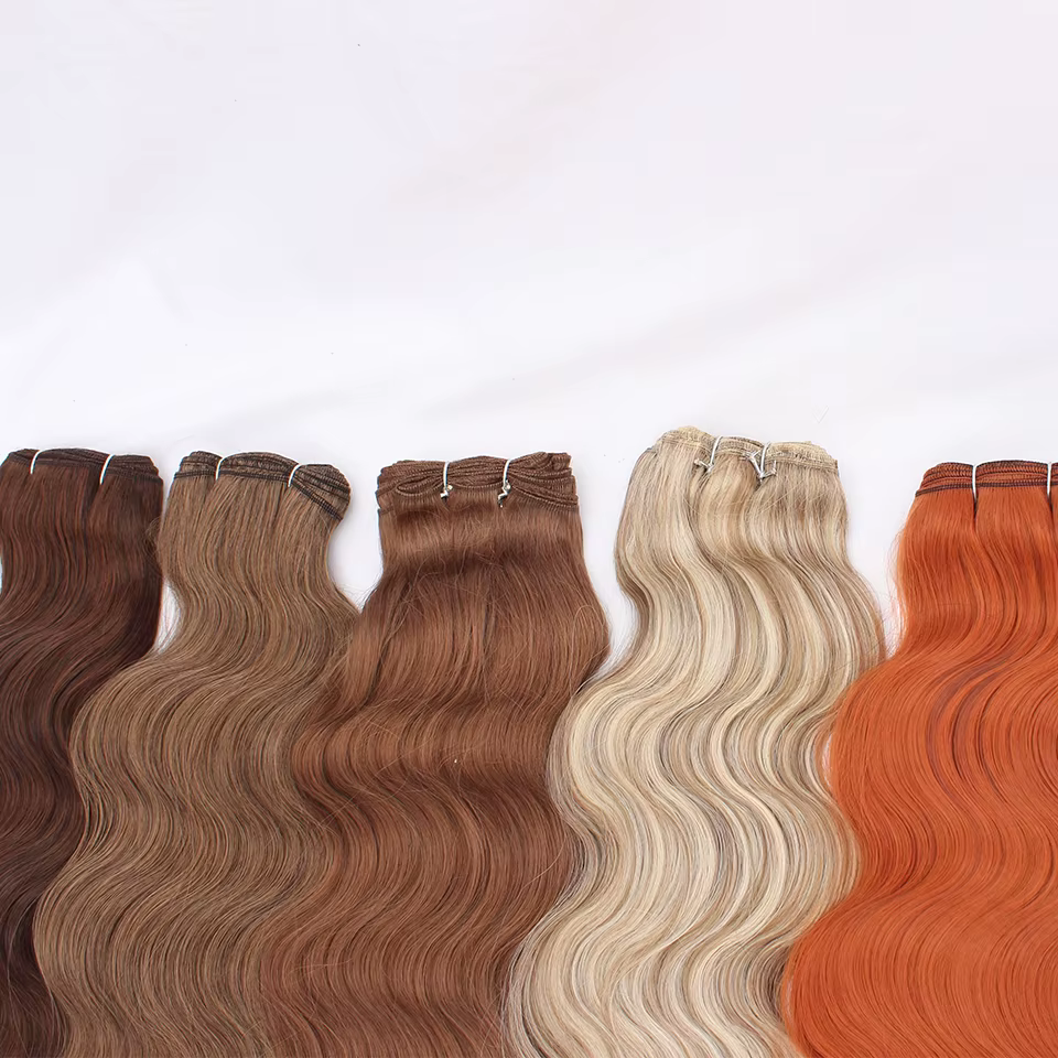Mèches synthétiques Body Wave colorées 613, Extensions capillaires naturelles blondes Piano, queue d