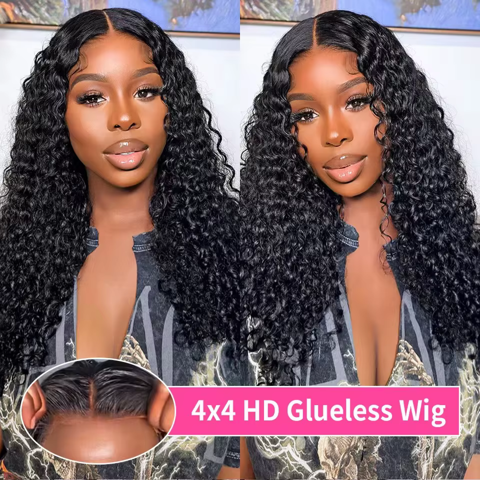 Crépus bouclés perruques 13x6 HD dentelle frontale perruque sans colle cheveux humains 4C Afro boucl